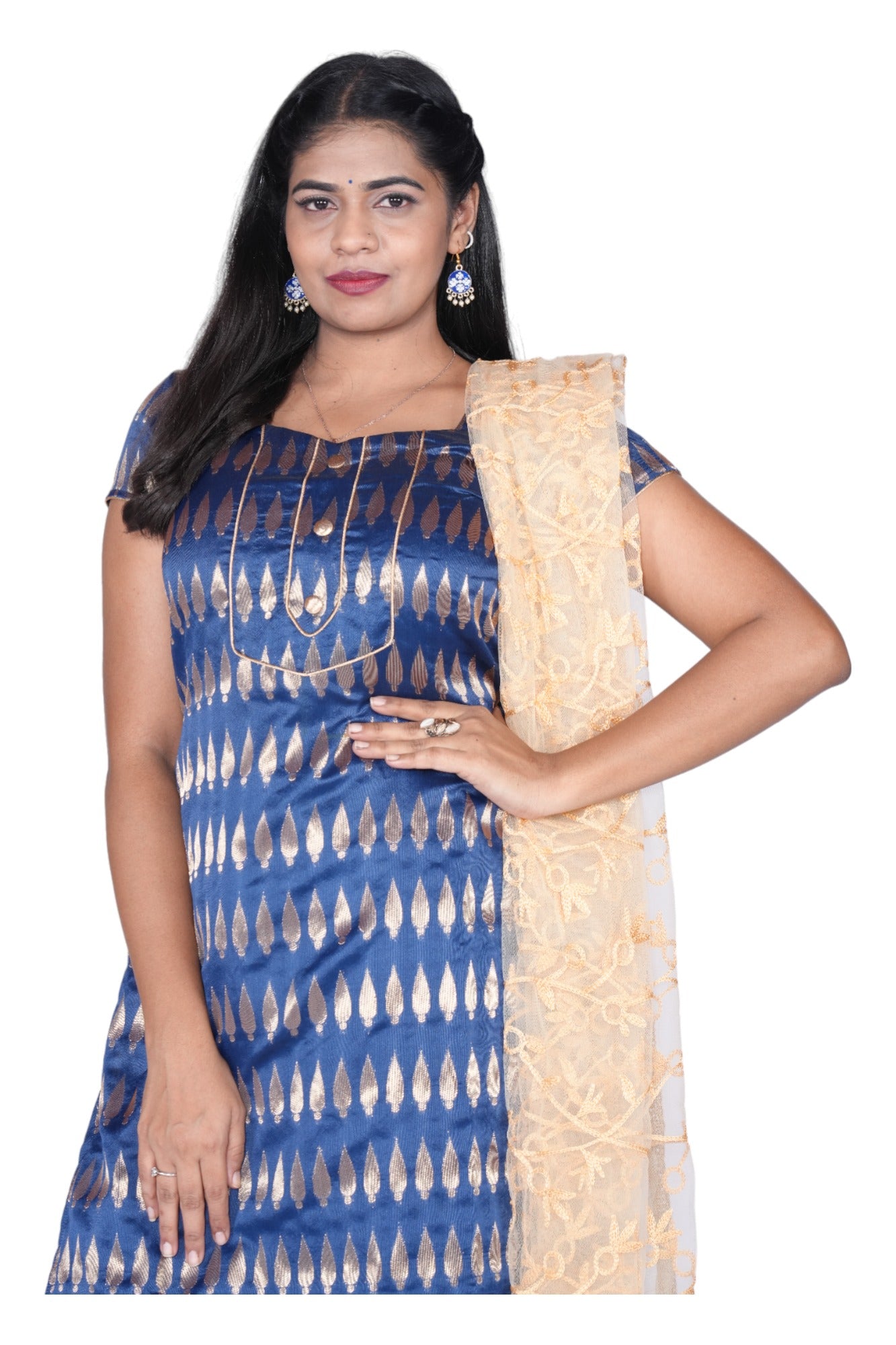 Navyblue Banaras Top