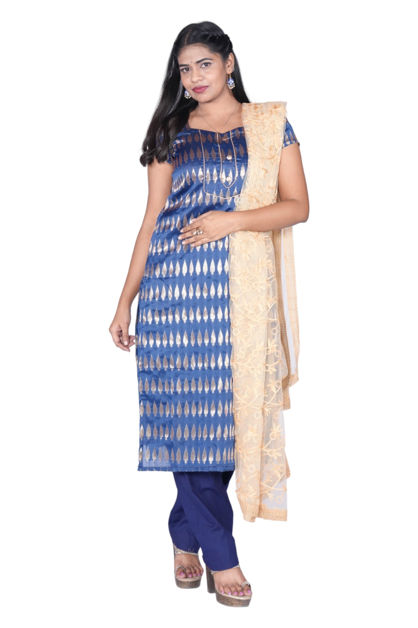 Navyblue Banaras Top