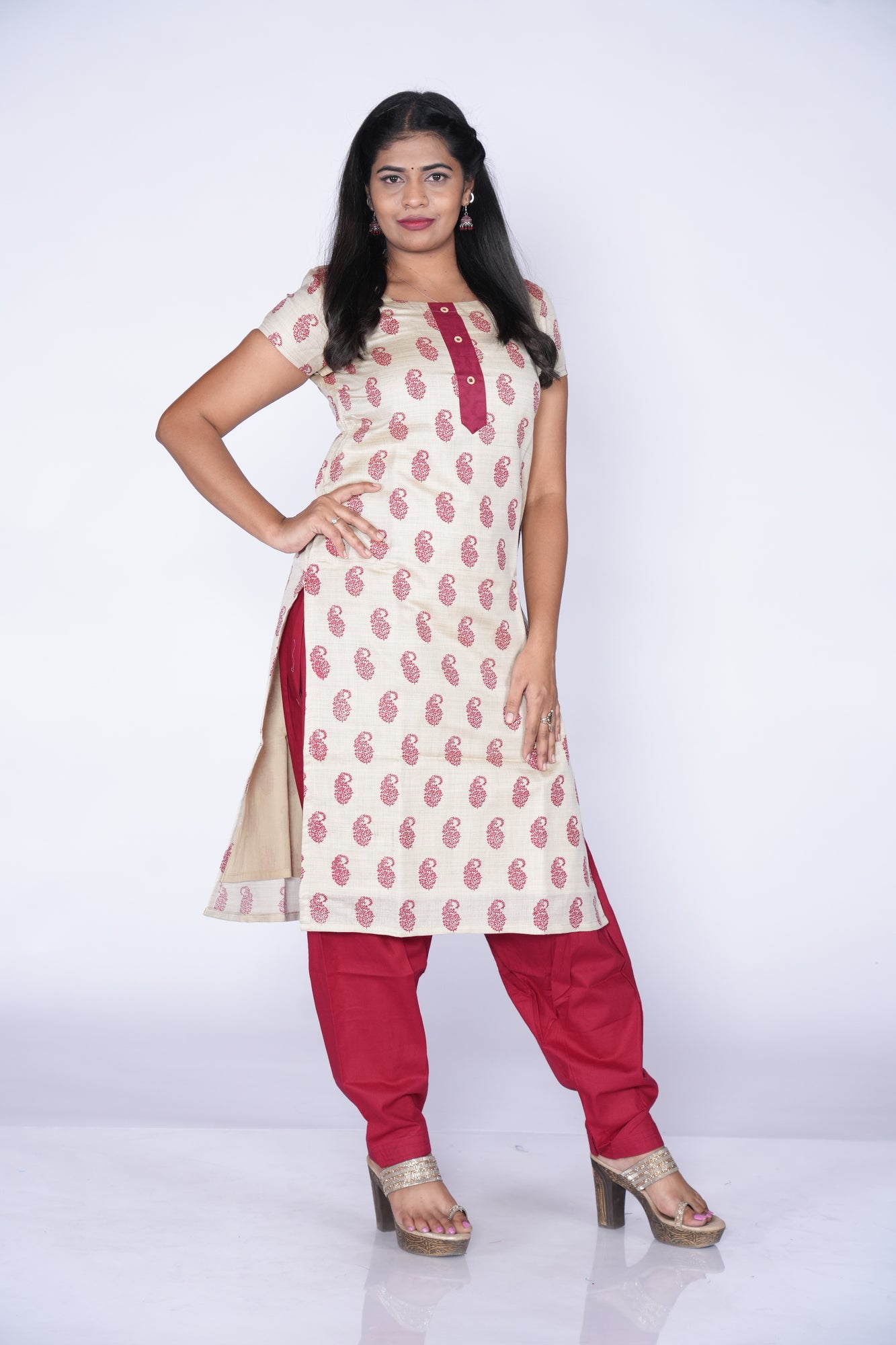 Oat Mango Printed Kurti