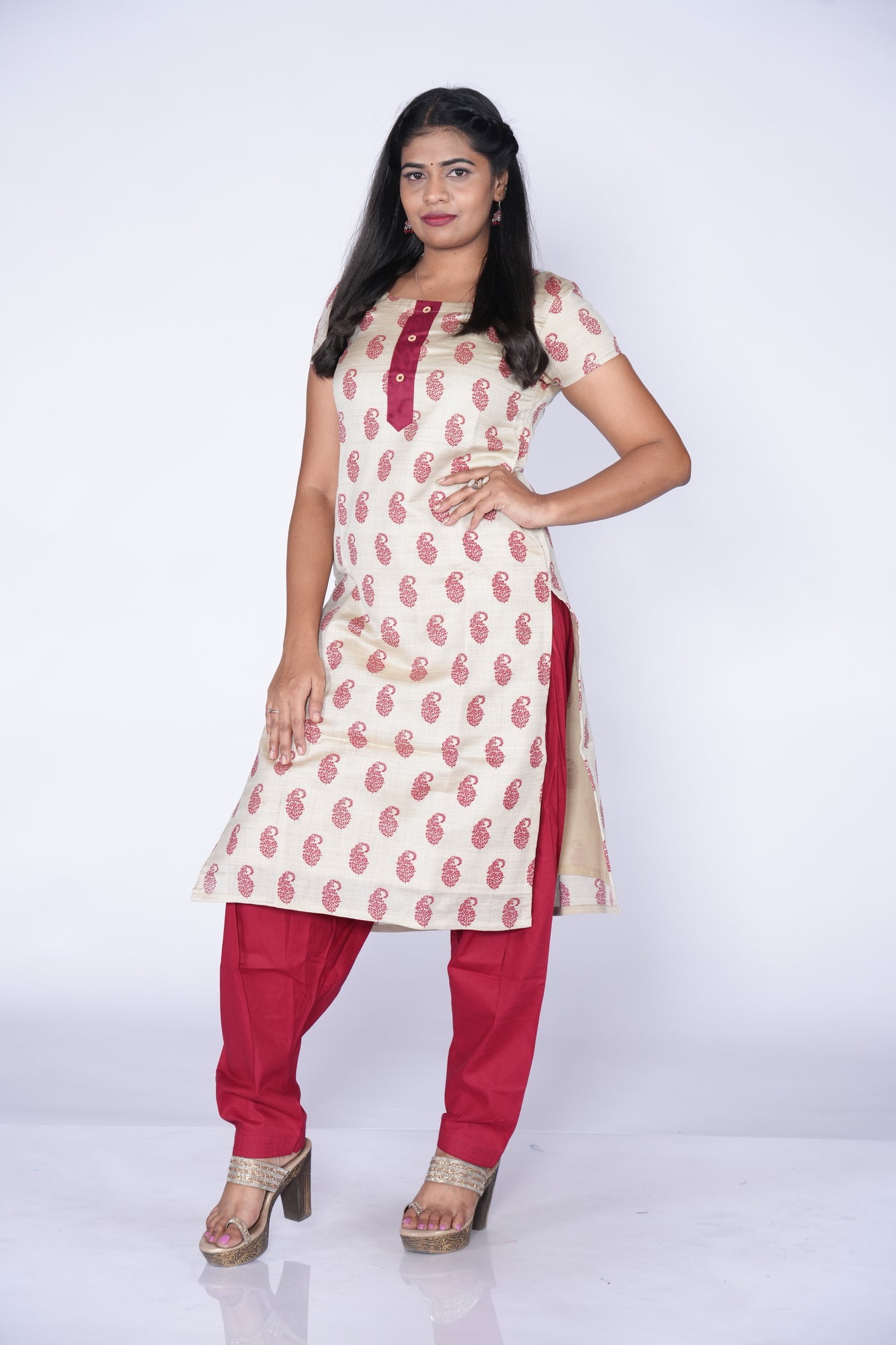 Oat Mango Printed Kurti