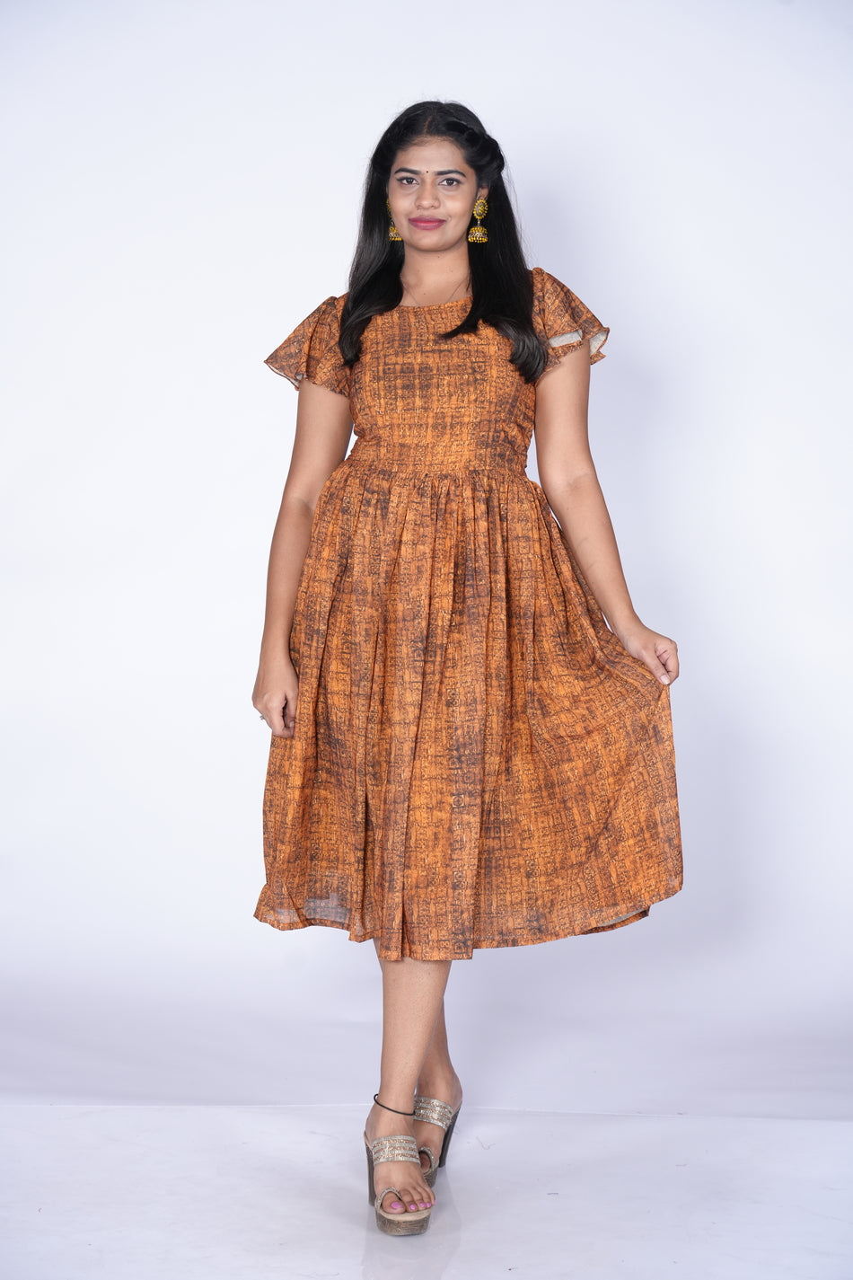 Yellow georgette Frock