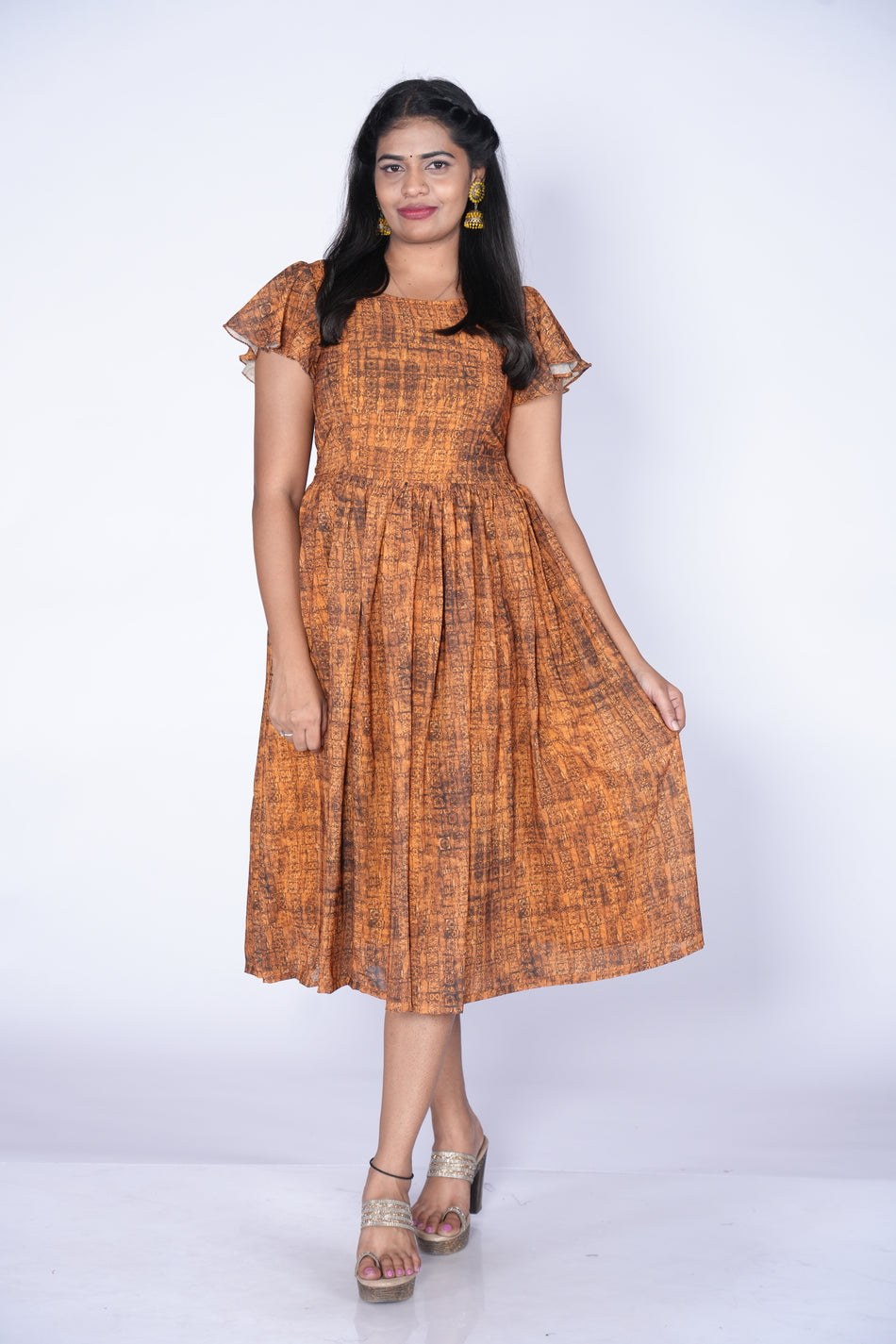 Yellow georgette Frock