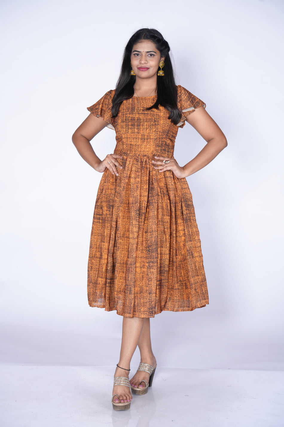 Yellow georgette Frock