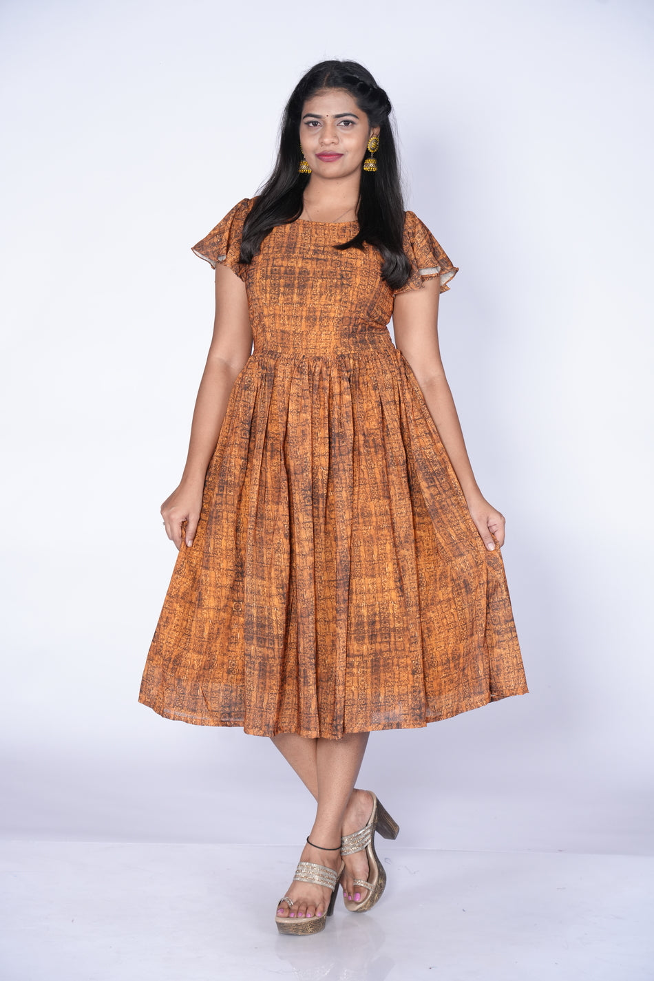 Yellow georgette Frock
