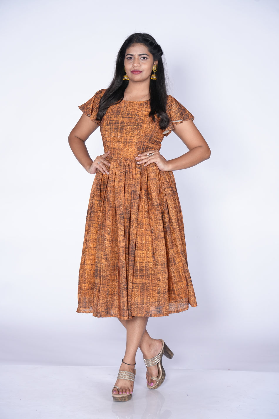 Yellow georgette Frock