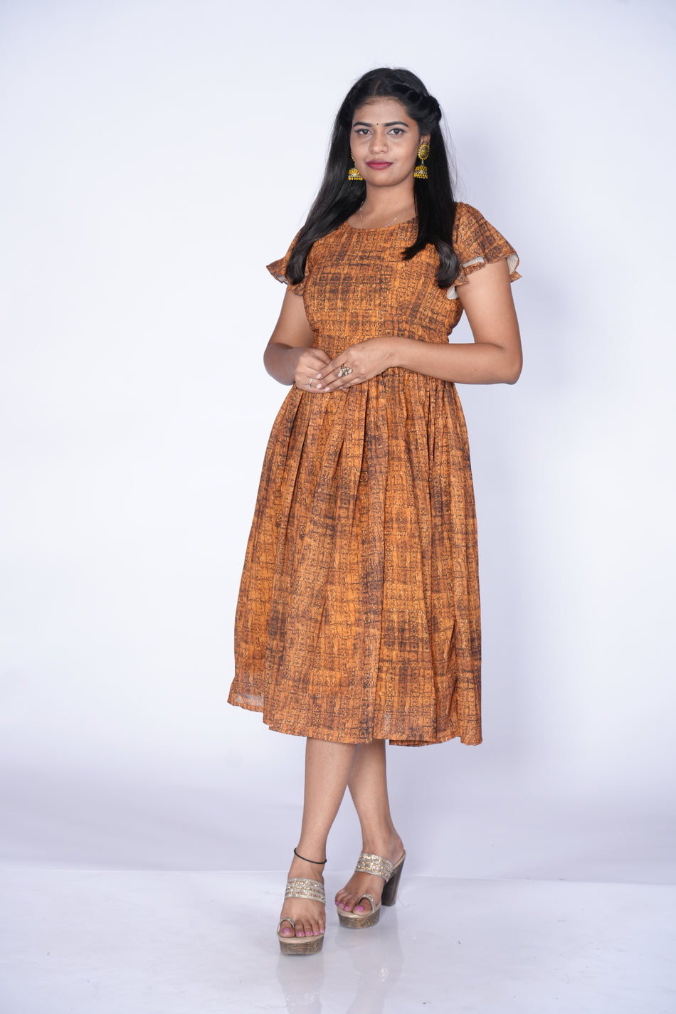 Yellow georgette Frock