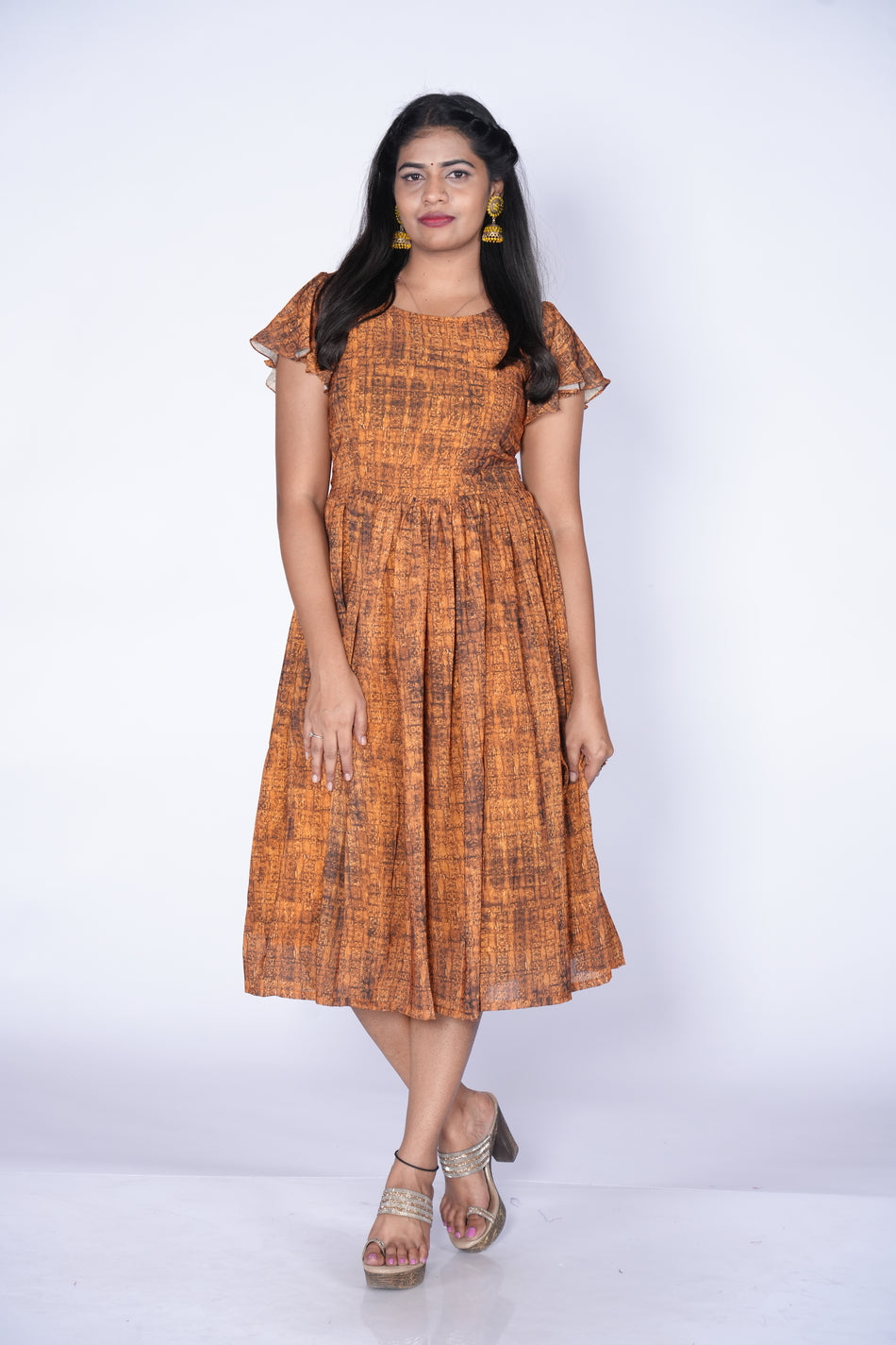 Yellow georgette Frock
