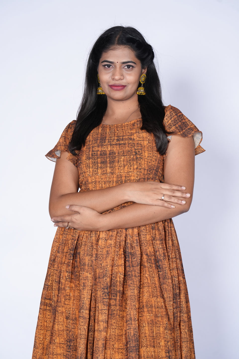 Yellow georgette Frock