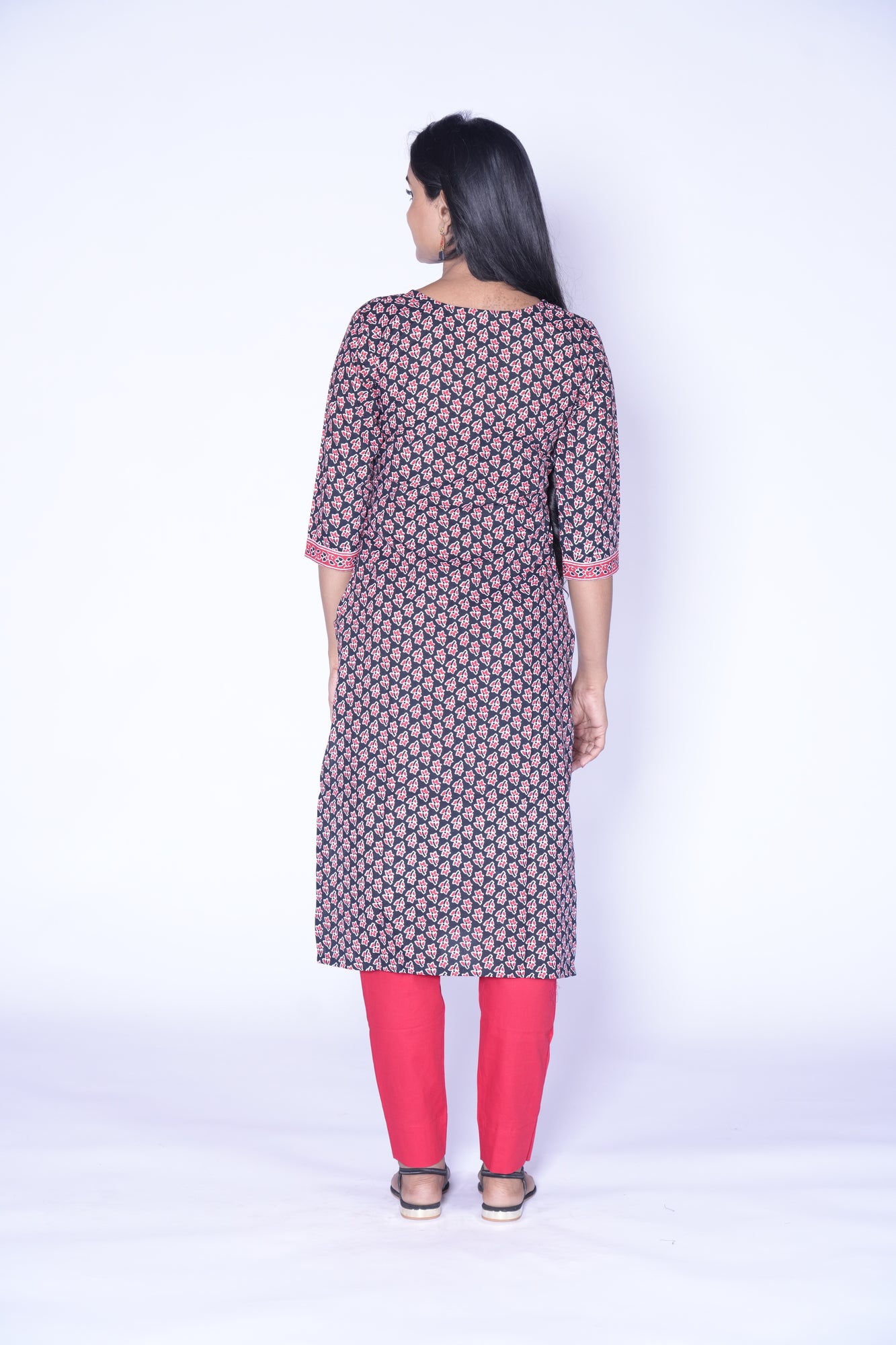 Black and Red Cotton kurti