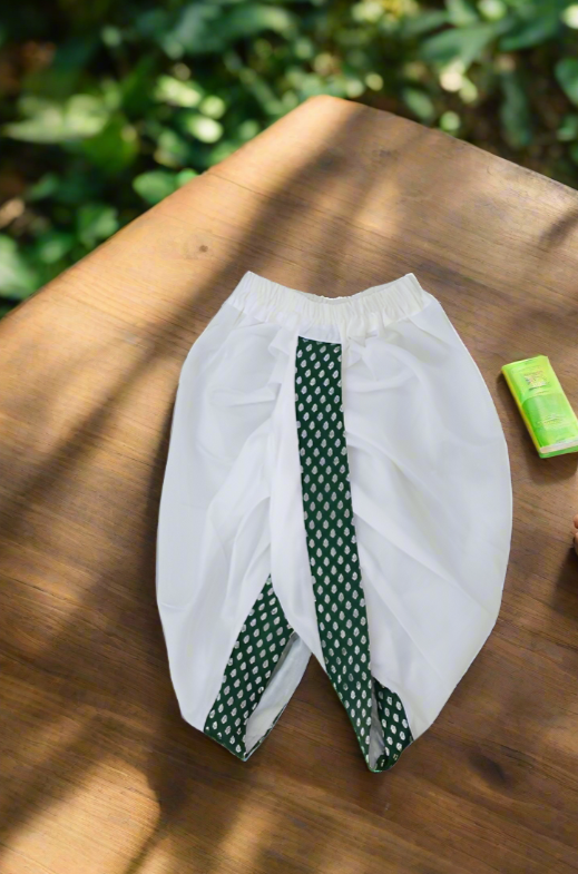 Bottle Green Banaras Kurta Dhoti