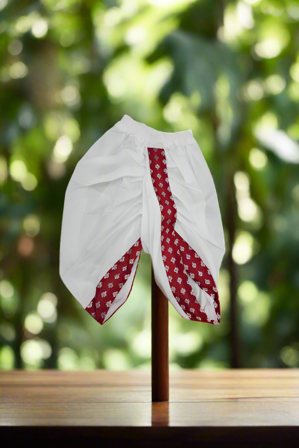 Maroon Banaras Kurta Dhoti