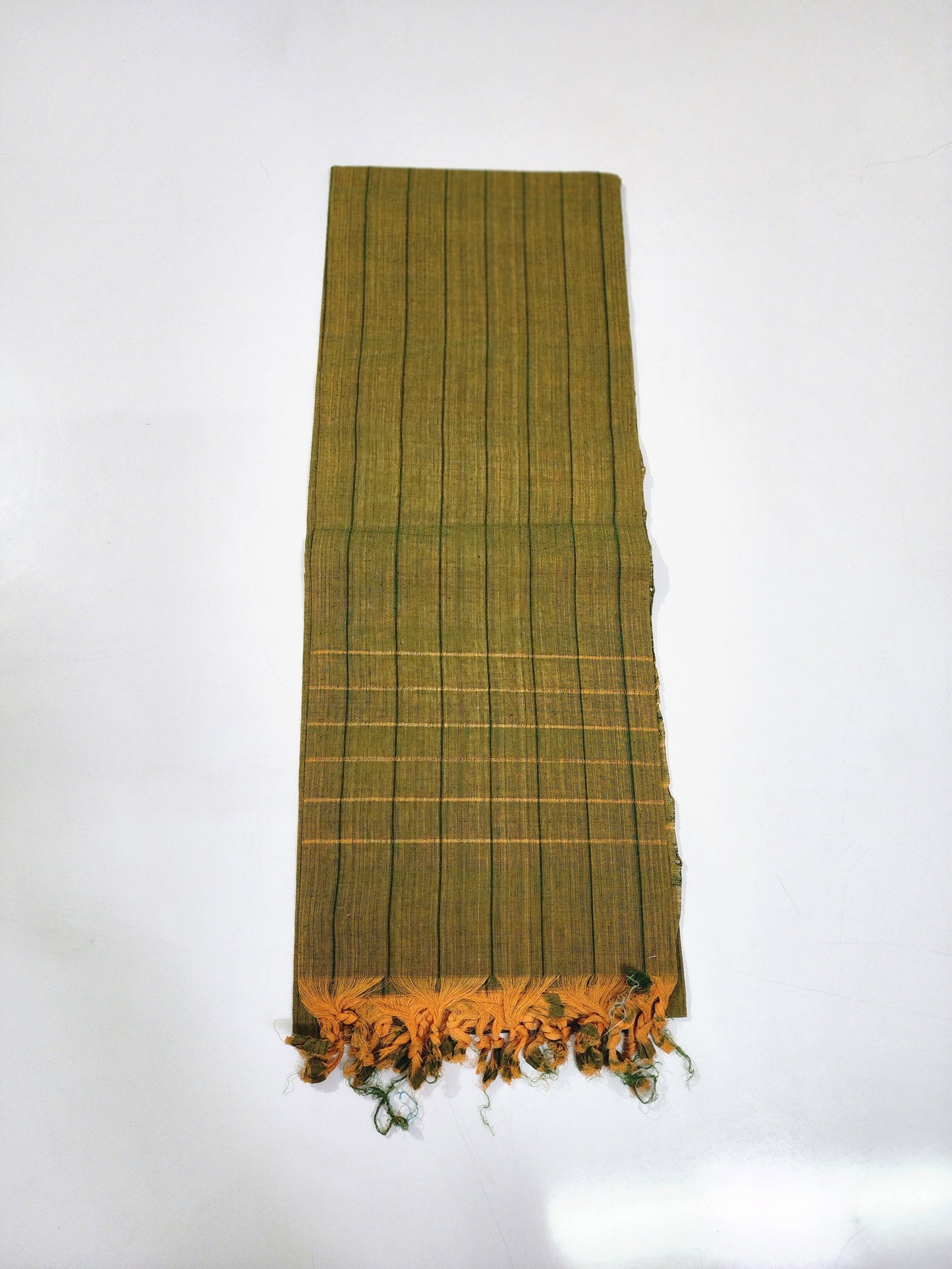 Handloom Cotton Green Checks Dupatta