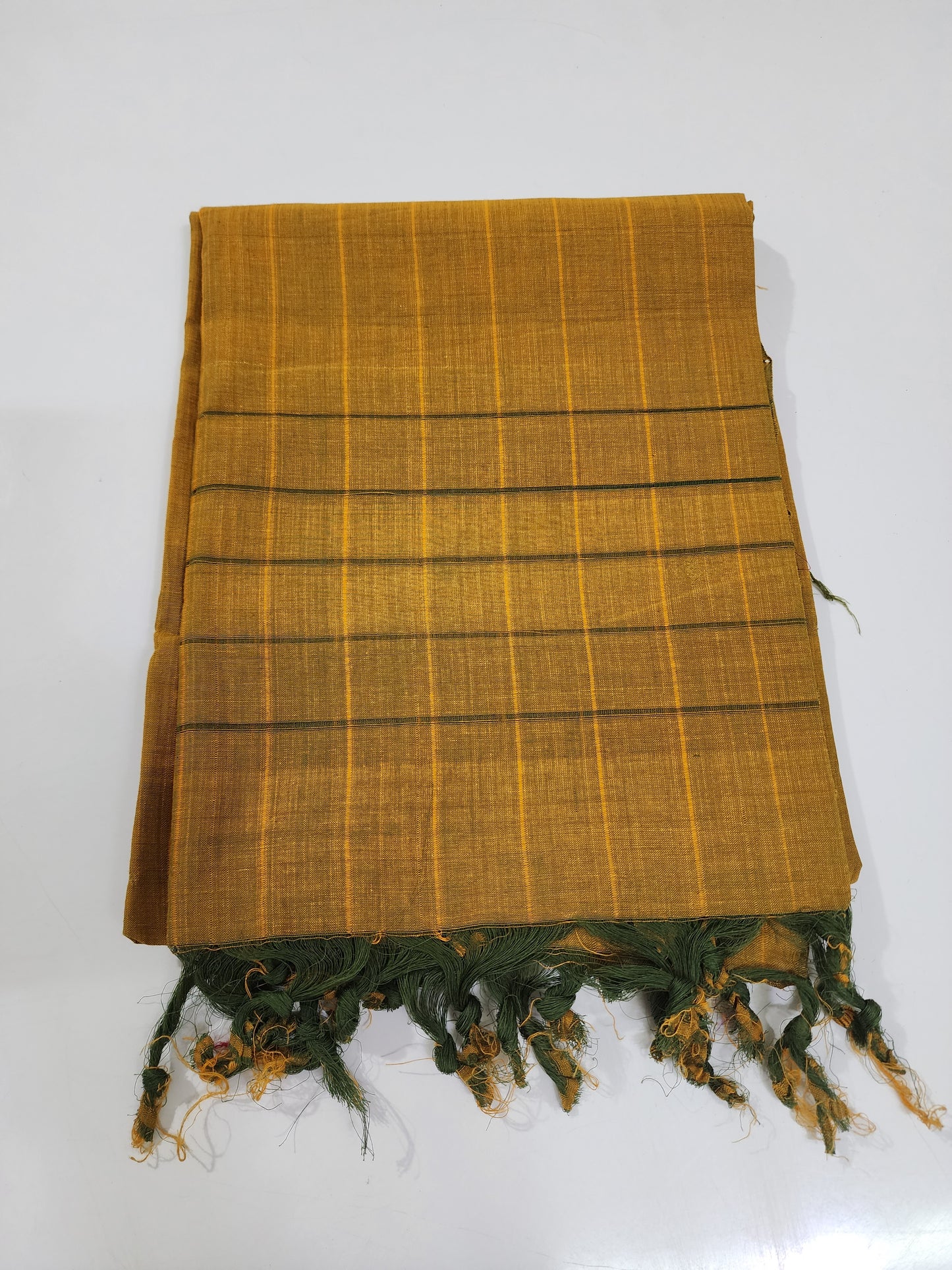 Handloom Cotton gold checks Dupatta