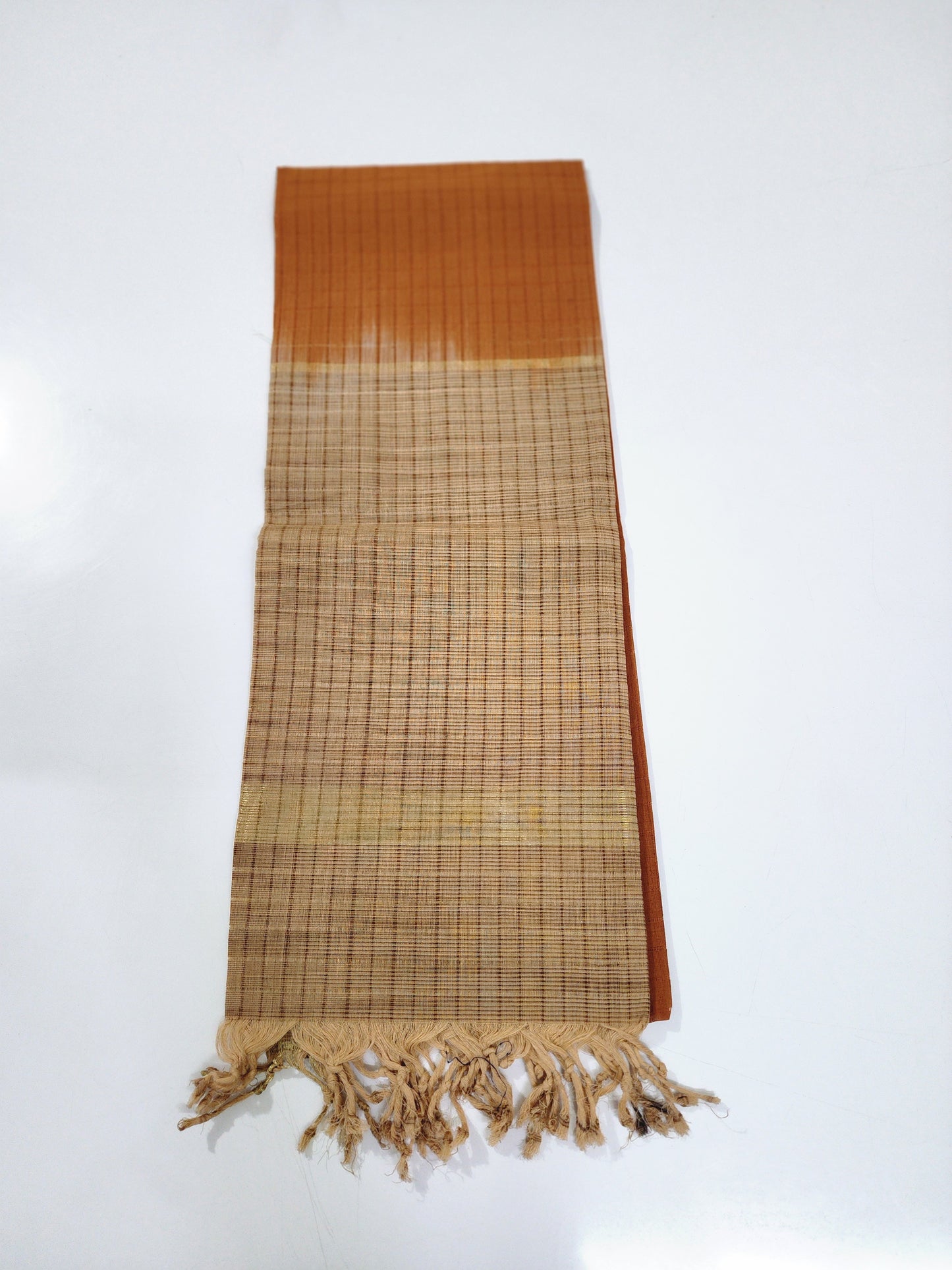 Handloom Cotton Beige and Brown Dupatta