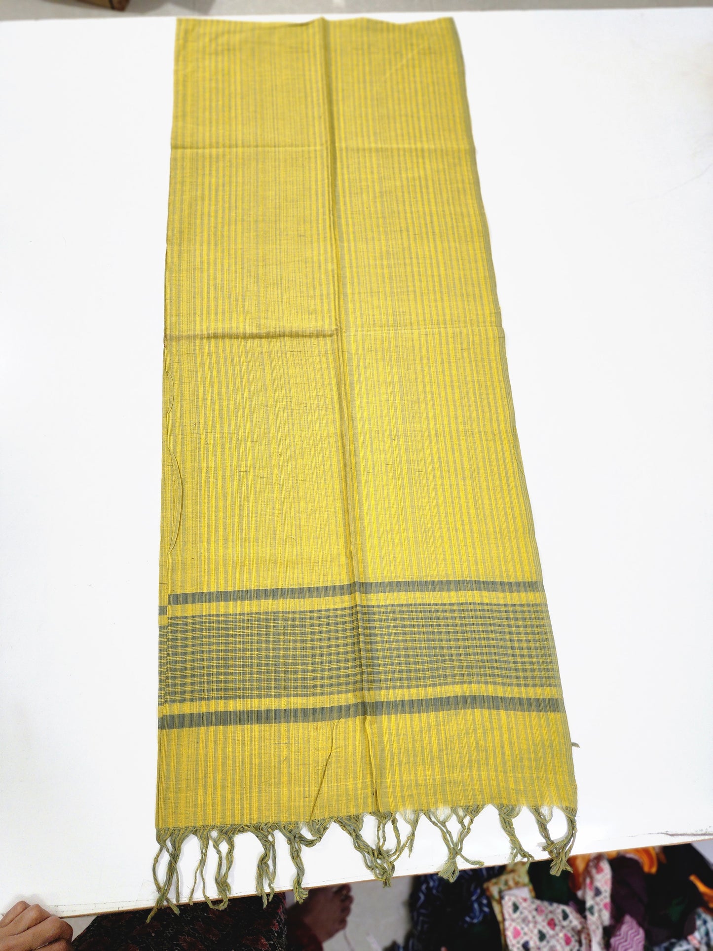 Handloom Cotton Green Dupatta
