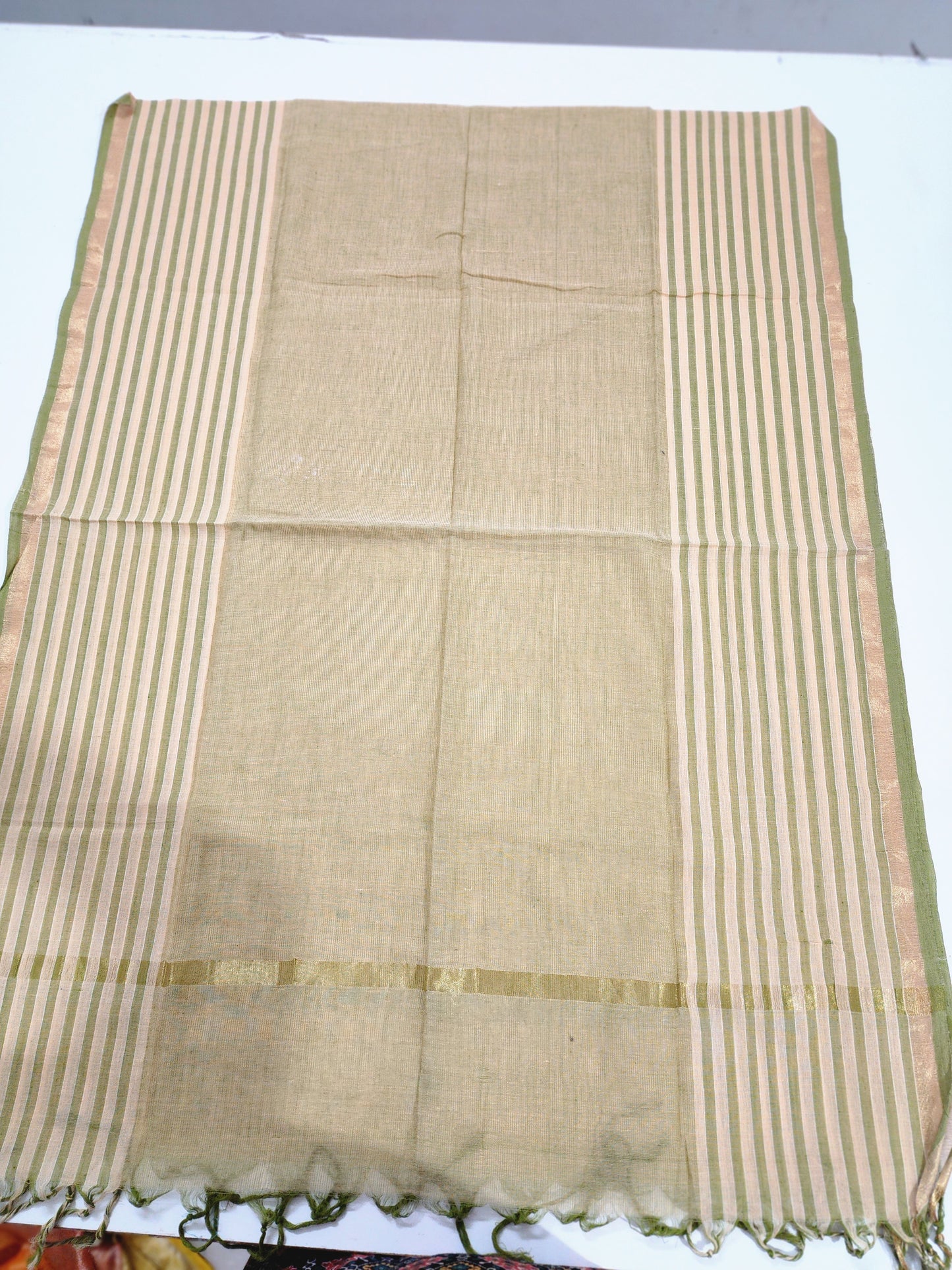 Handloom Cotton Beige Dupatta