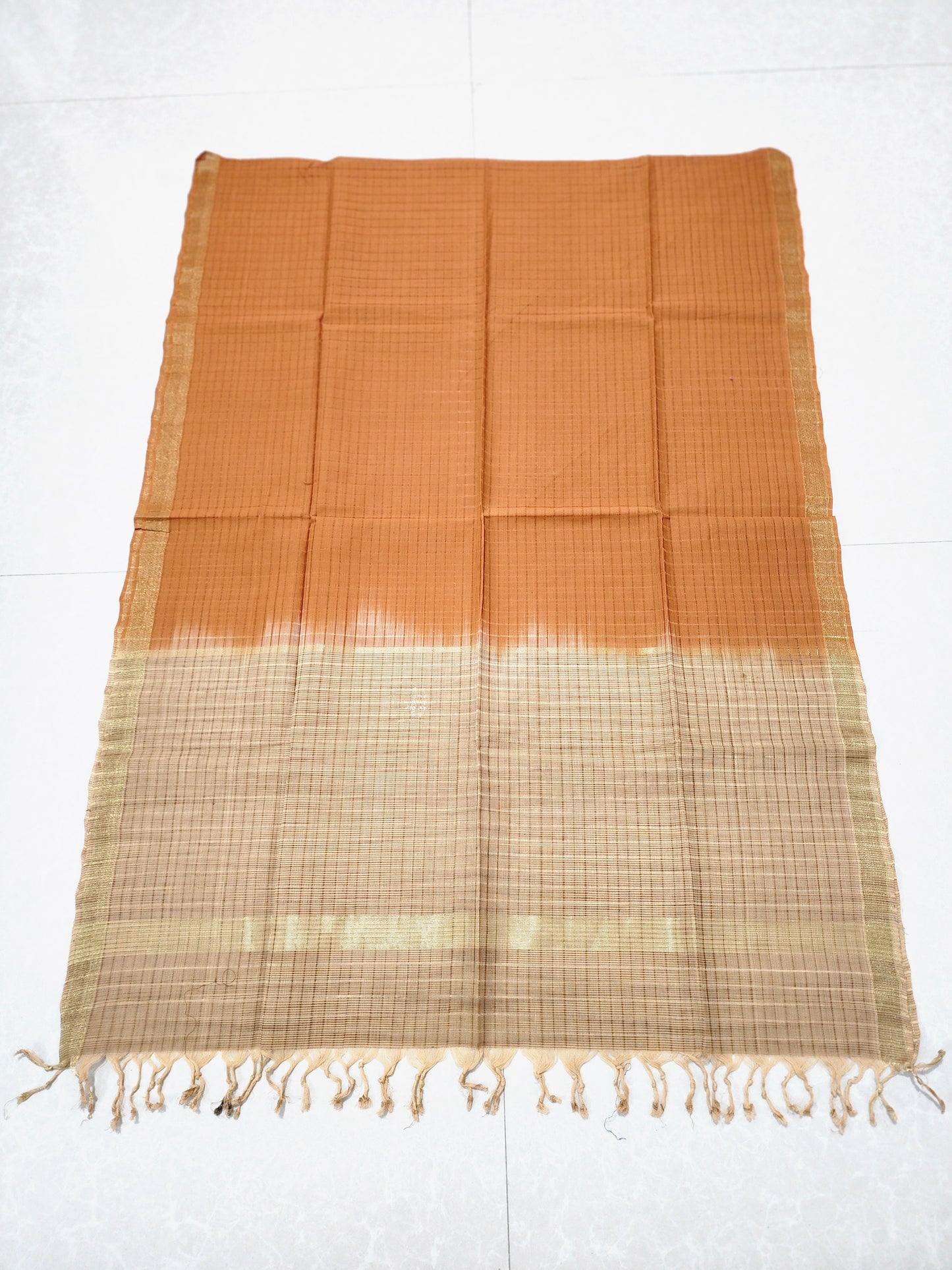 Handloom Cotton Beige and Brown Dupatta