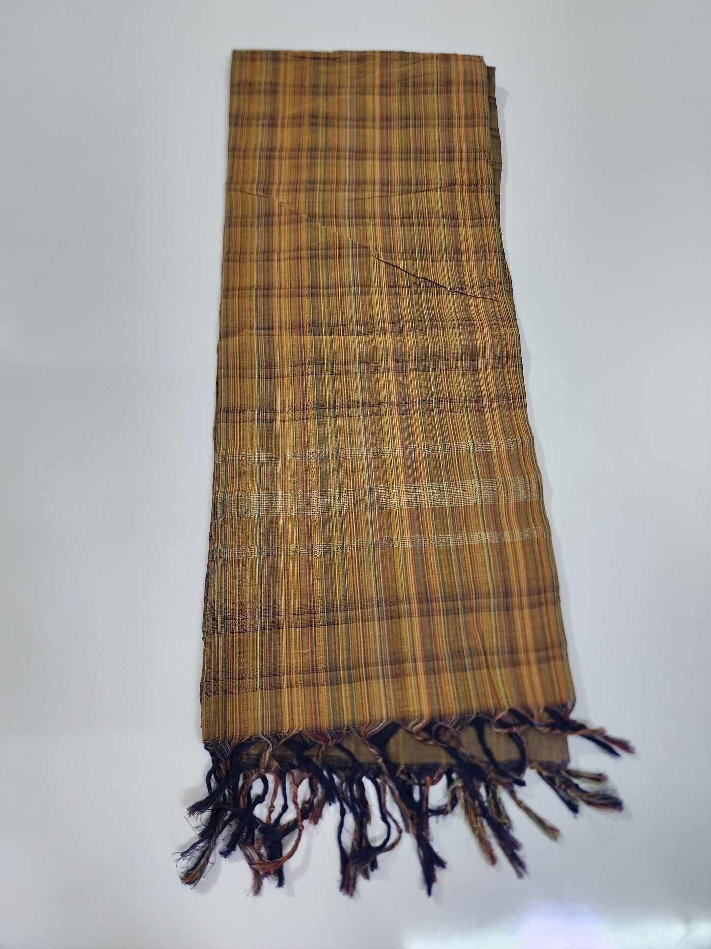Handloom Cotton Beige and Blue Dupatta