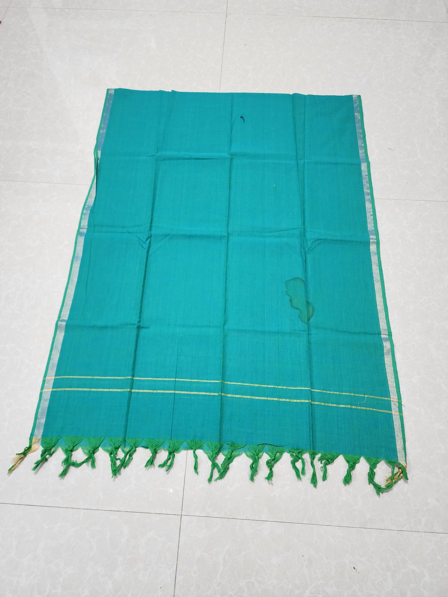 Handloom Cotton Sea GreenBlue Dupatta