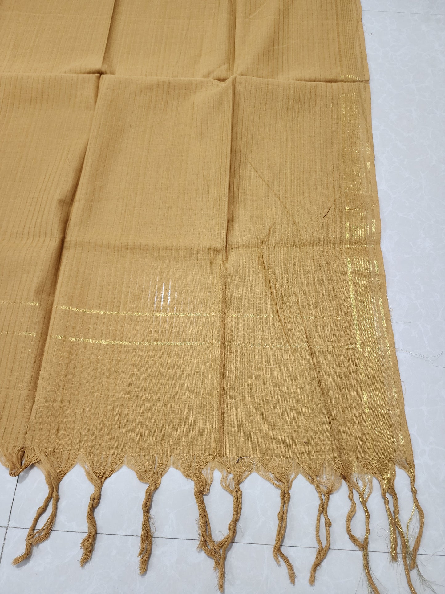 Handloom Cotton light gold Dupatta