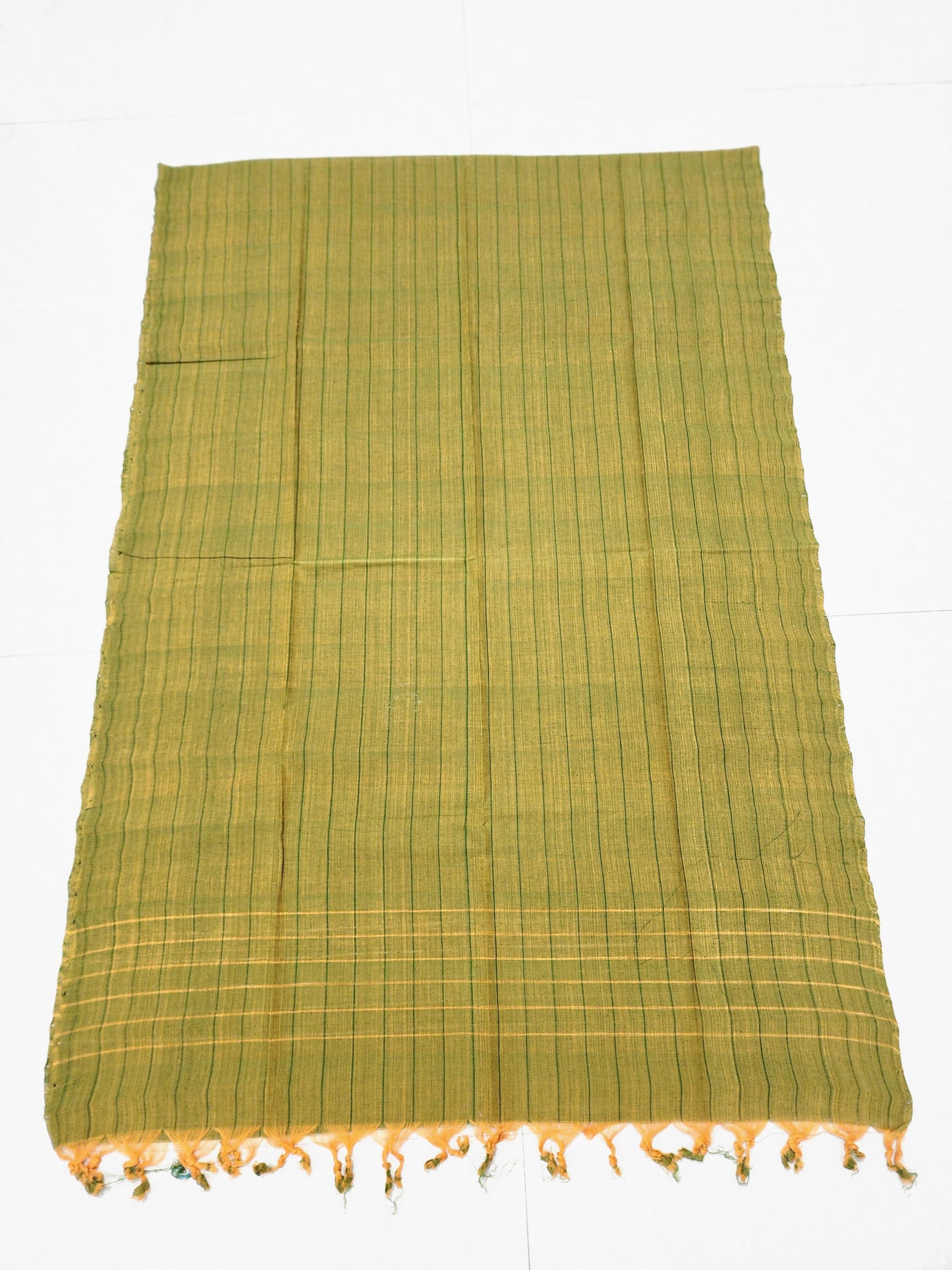Handloom Cotton Green Checks Dupatta