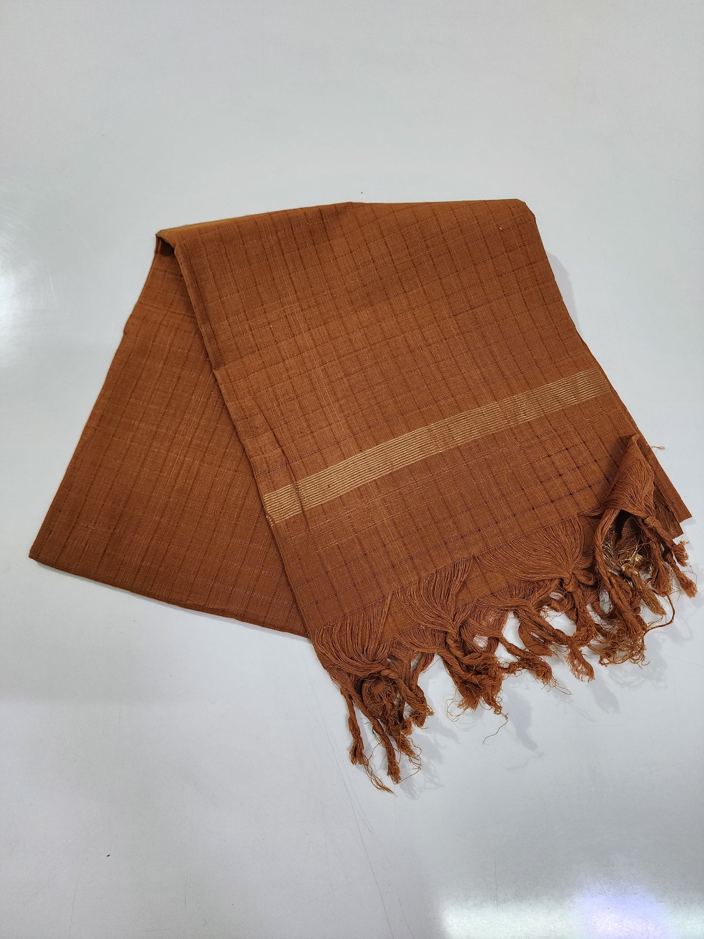 Handloom Cotton chocolate checks Dupatta