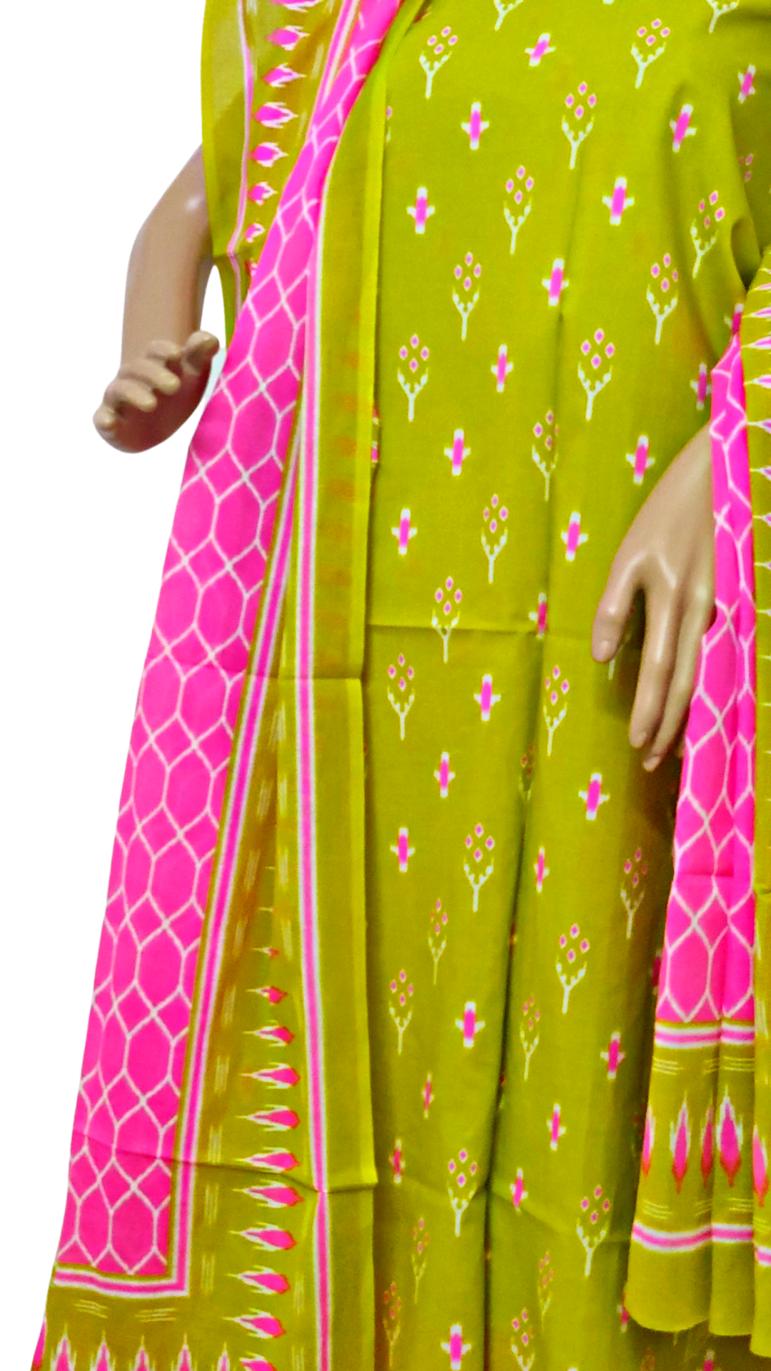 Dress Material Premium Cotton Green & Pink