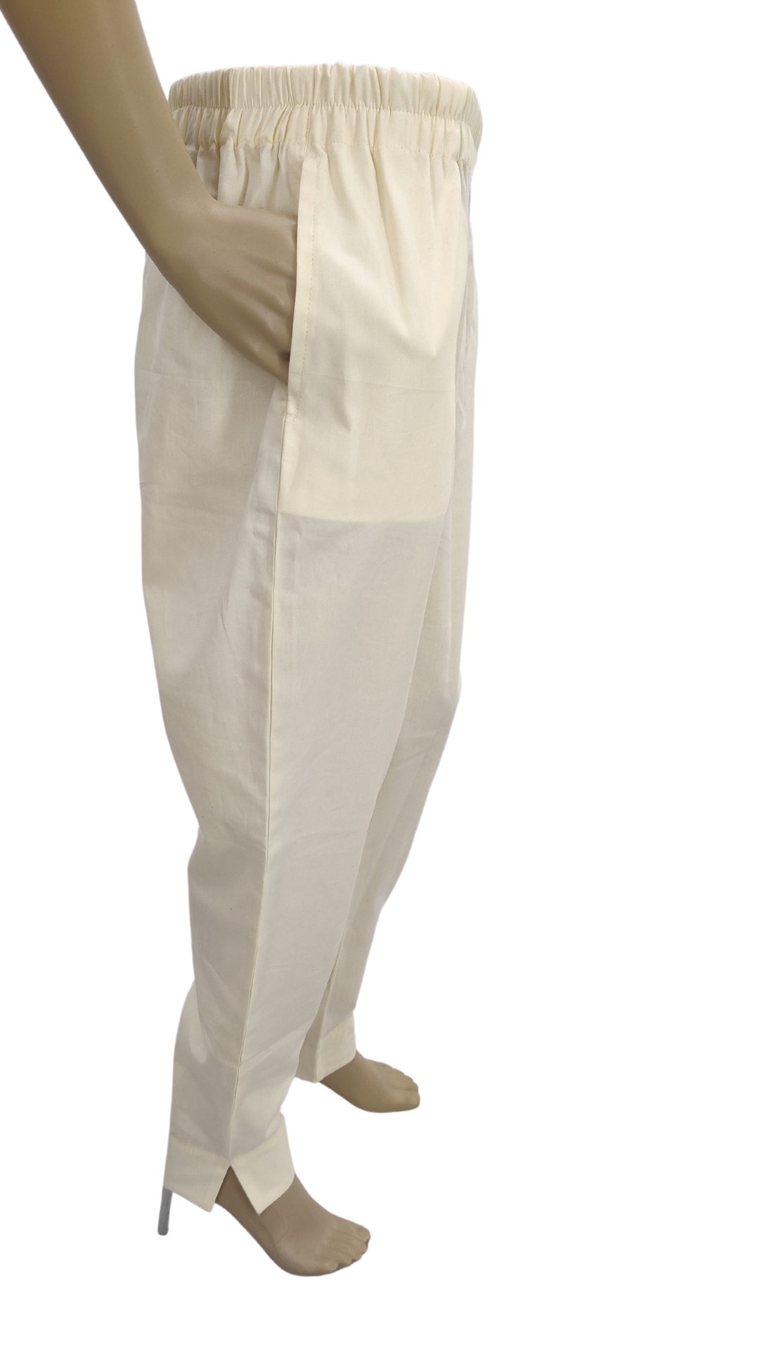 Straight Fit Trouser in Half White Color