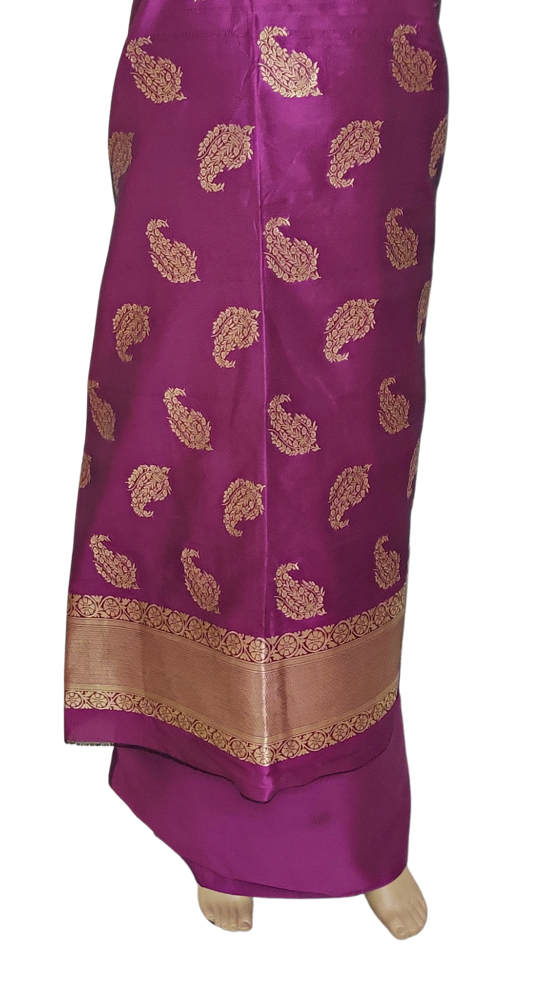 Banaras Dress Material Purple color with Pink