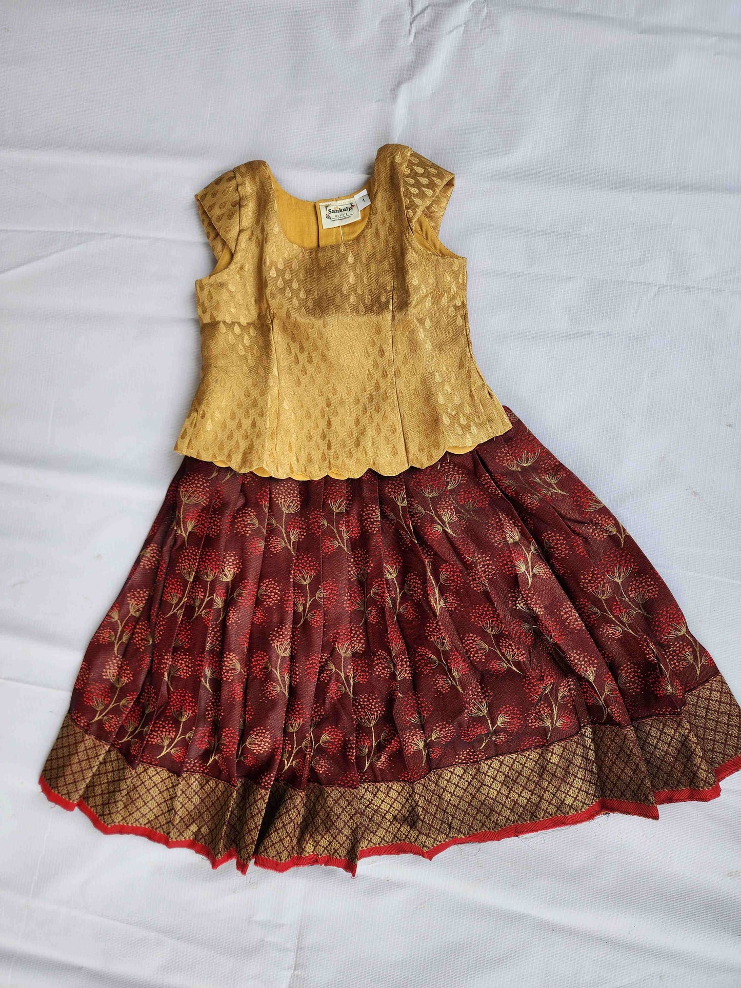 Unique Maroon Banaras Lehenga Set