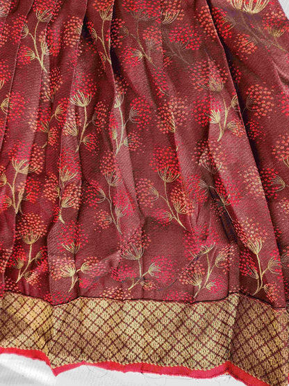 Unique Maroon Banaras Lehenga Set