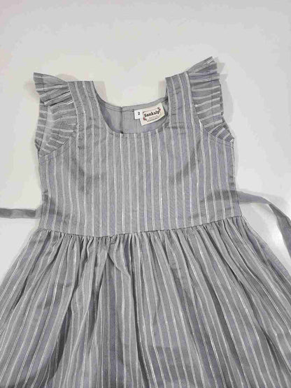 Grey Organza Kids Frock1