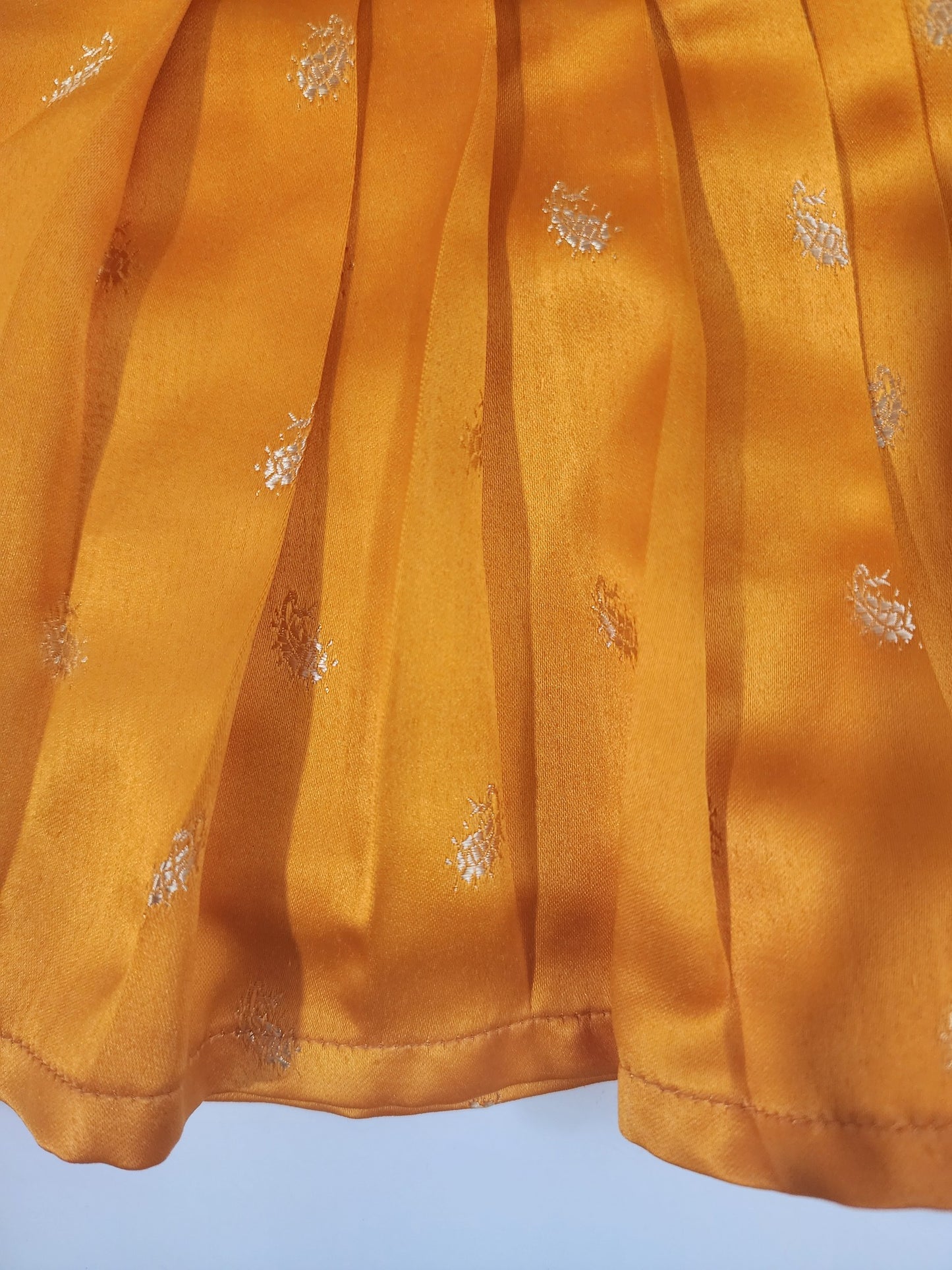 Orange Soft Banaras Kids Frock