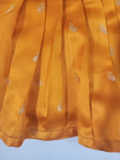 Orange Soft Banaras Kids Frock