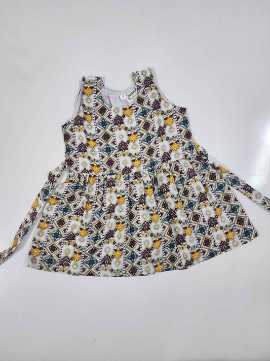 FloralDelight GrapeWhite Frock