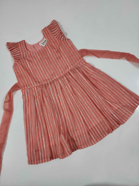 Peach Organza Kids Frock1