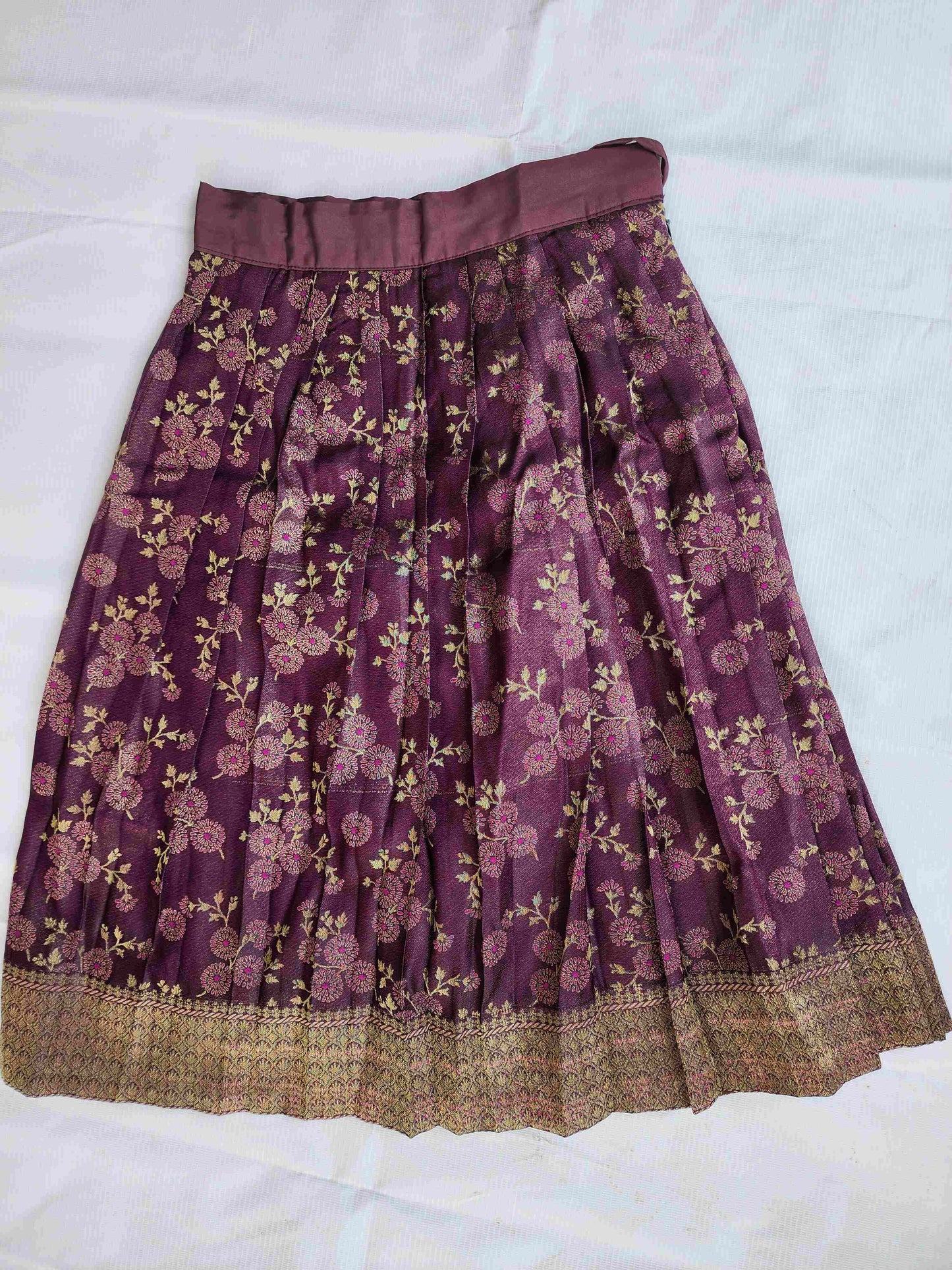 Attractively Styled Soft Banaras Purple Lehenga Set