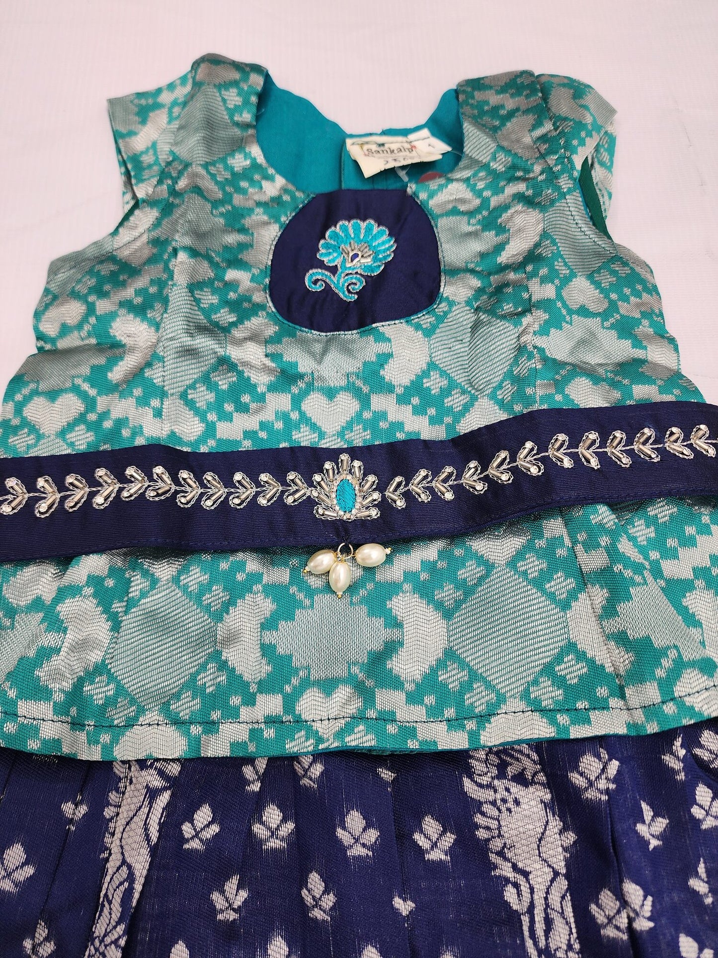 Banaras Navy Blue & Turquoise Blue Lehenga Set