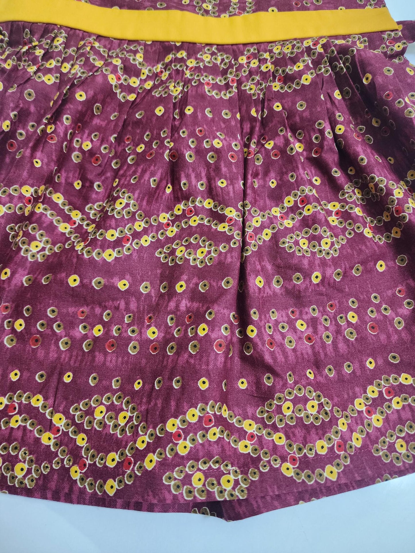 Maroon Bandini Cotton Kids Frock