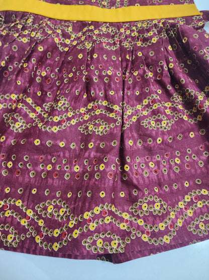 Maroon Bandini Cotton Kids Frock