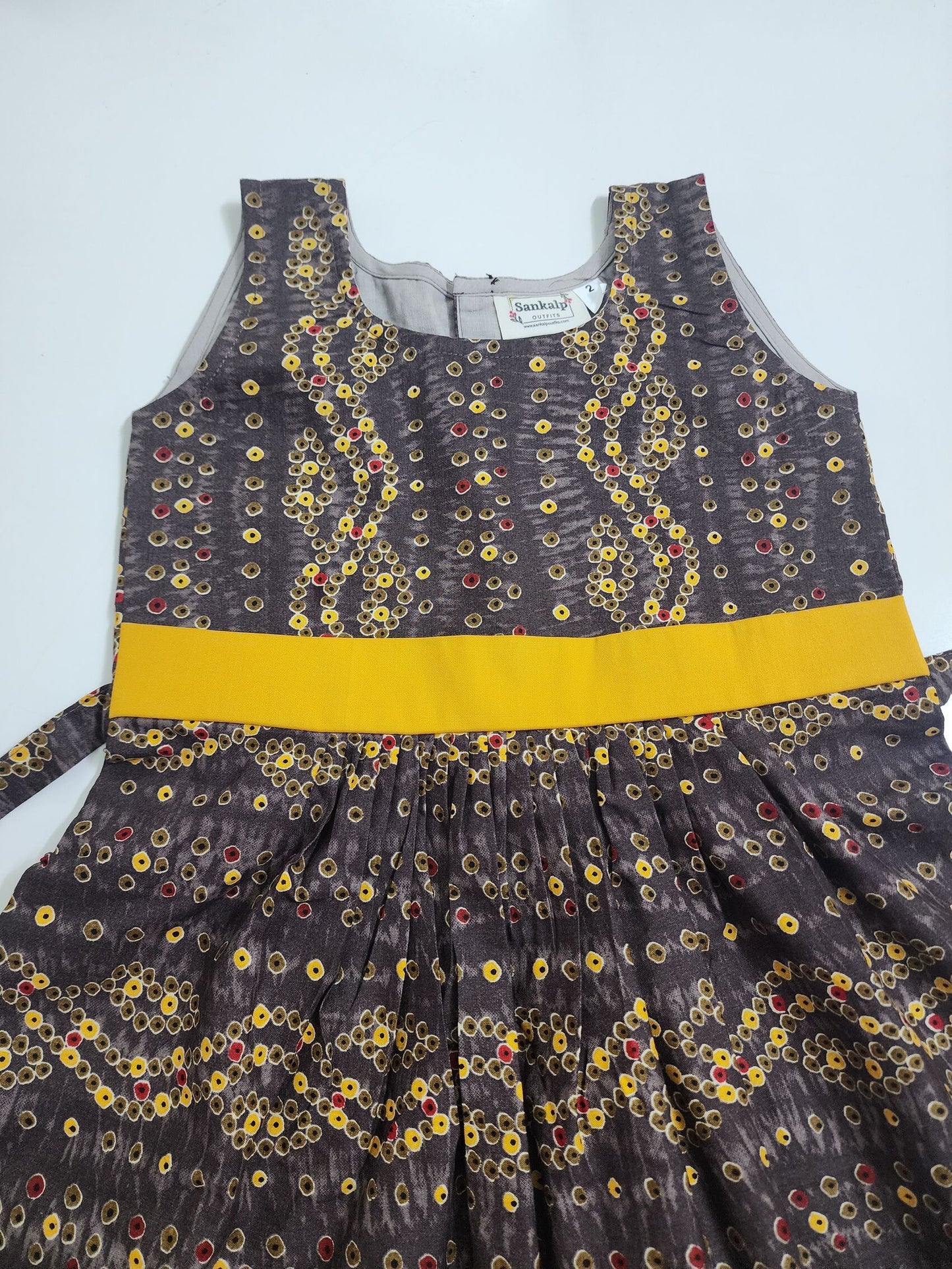 Grey yellow Bandini Kids Frock