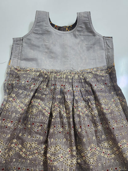 Grey yellow Bandini Kids Frock