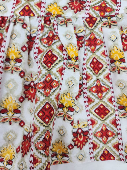 FloralDelight Red White Frock1