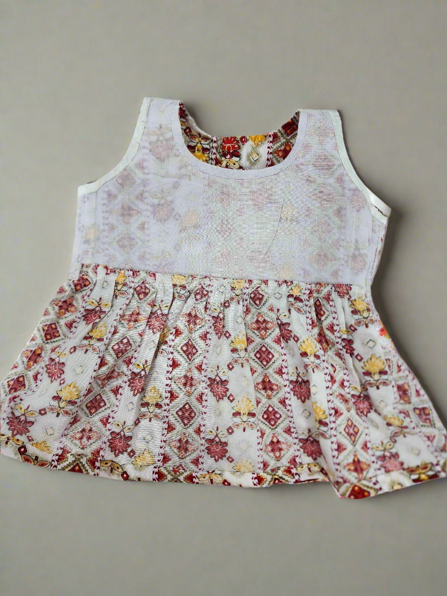 Floral dress with a white background