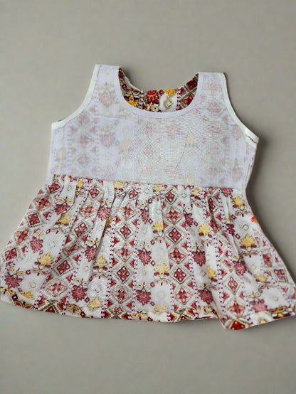Floral dress with a white background