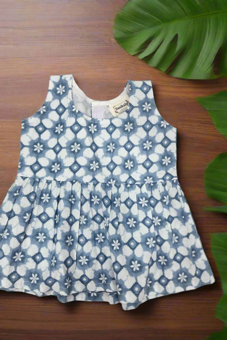 Blue floral dress on a white background