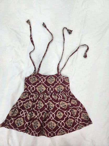 Maroon Crepe Baby Frock
