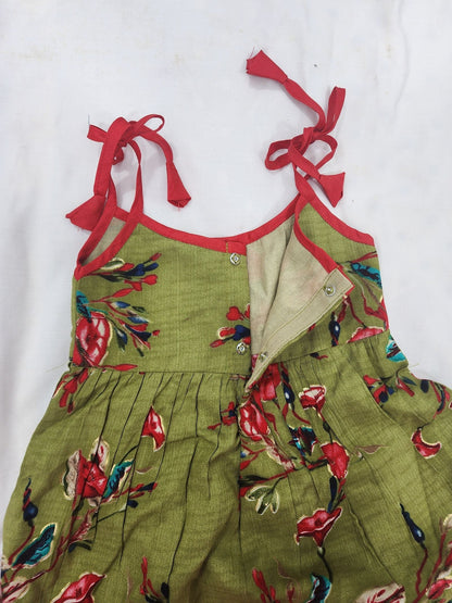 Green Rayon Baby Frock
