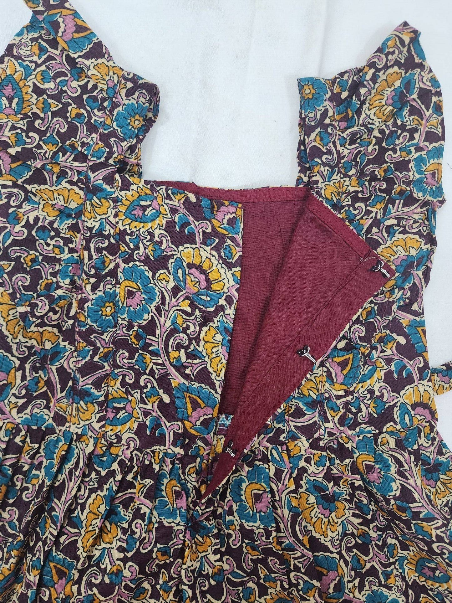 kalamkari Brown Colour Frock 1