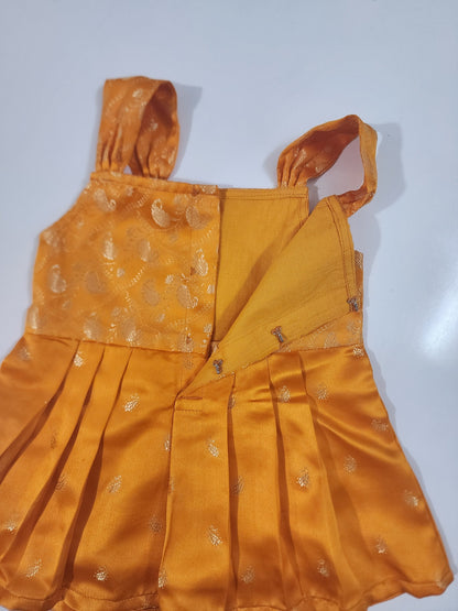 Orange Soft Banaras Kids Frock